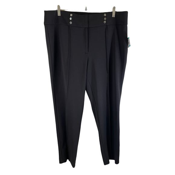 NWT Kasper Women's Dress Pants Trouser Straight Leg Black Plus Size 16 Career - Picture 1 of 9